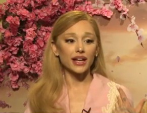 Ariana Grande during an interview to promote Wicked (2024)