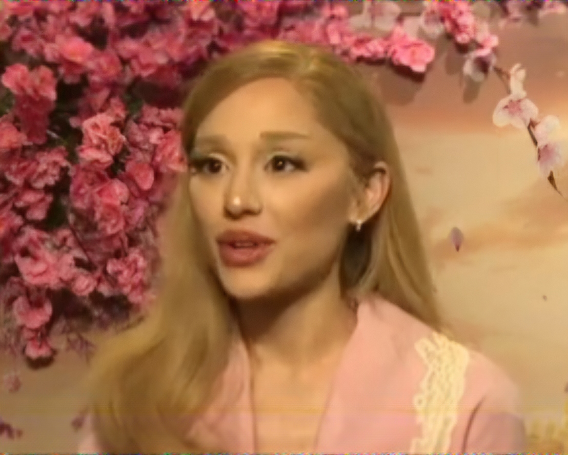 Ariana Grande during an interview to promote Wicked (2024)