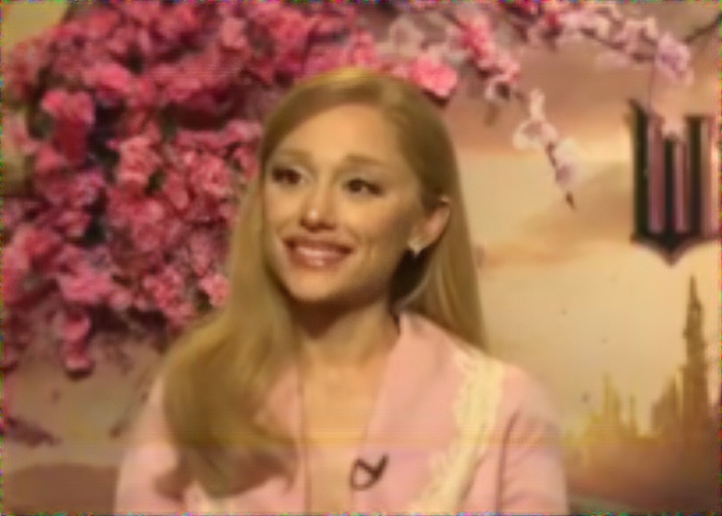 Ariana Grande during an interview to promote Wicked (2024)