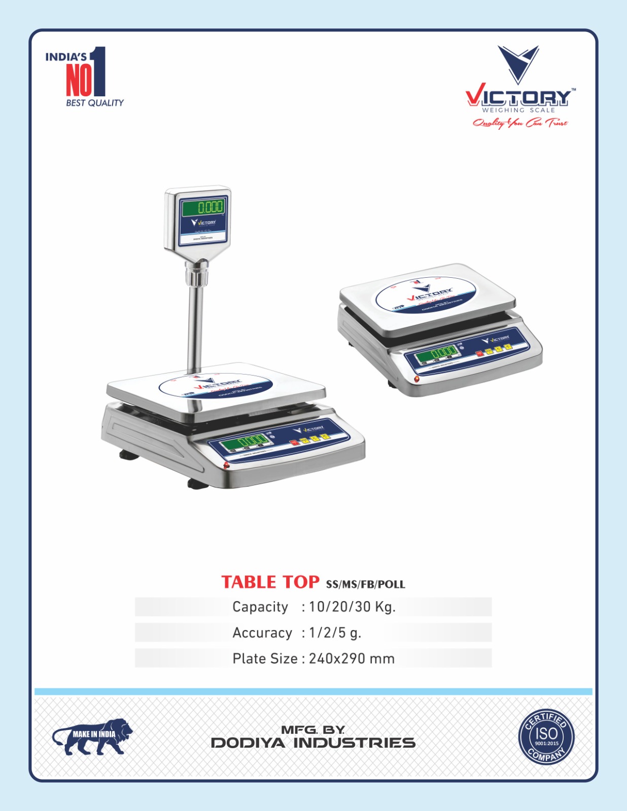 Tabletop scale pole