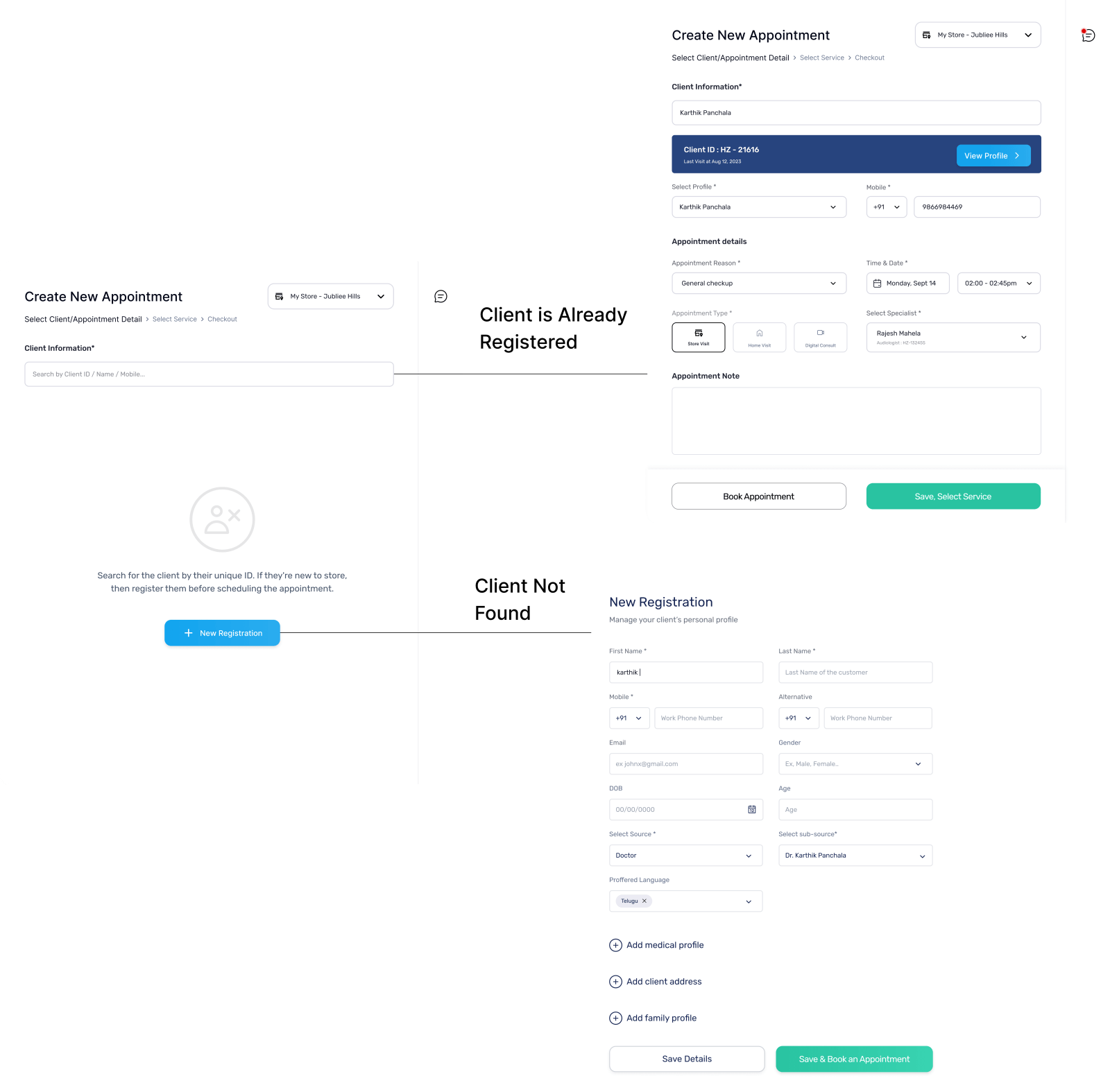 Booking/Registration Flow