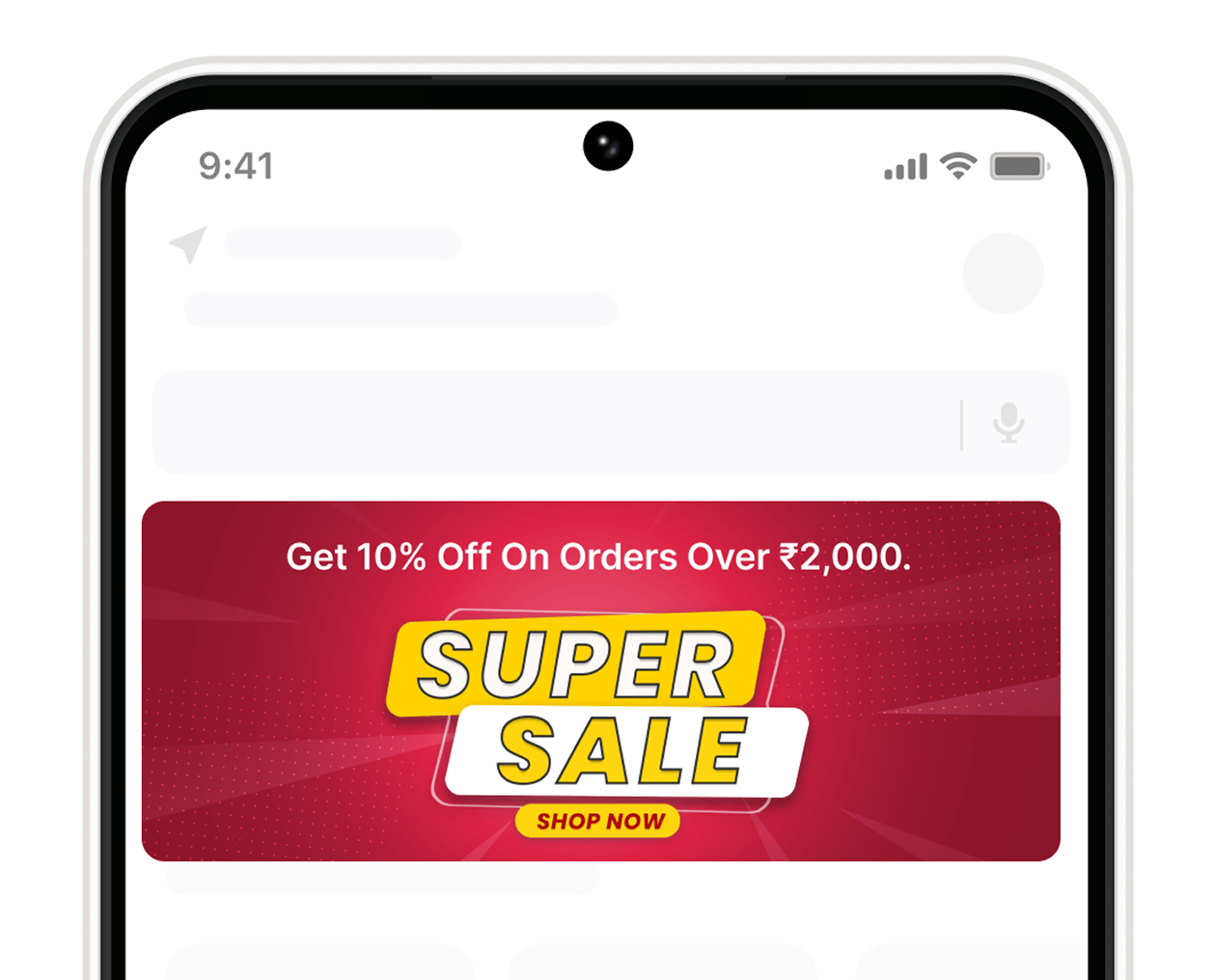 Campaign banner showing users complaining about missing discount