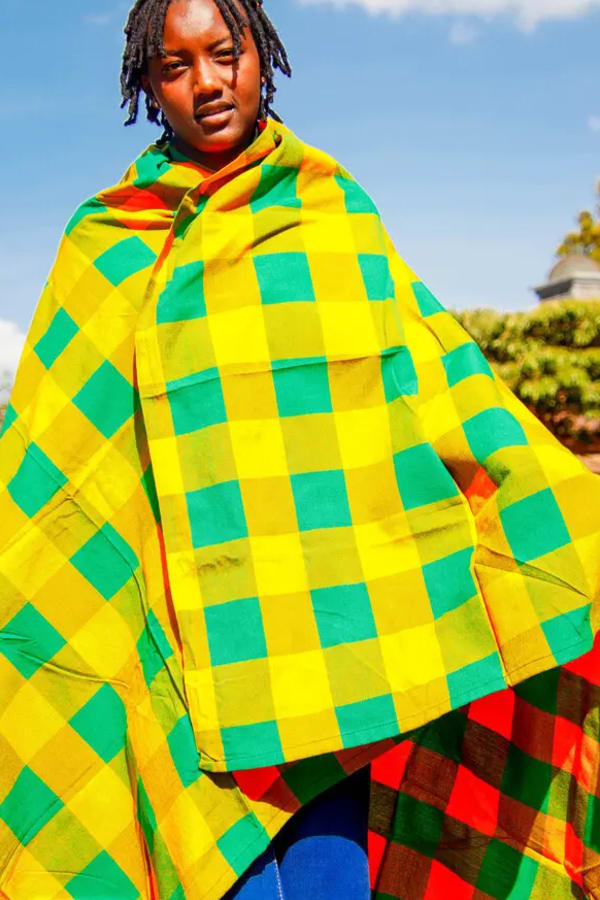 Vibrant yellow-and-green shuka