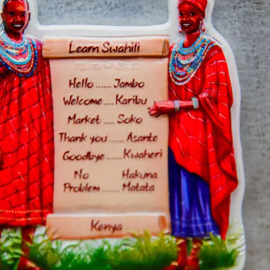 Souvenir fridge magnet featuring Maasai, photo 1