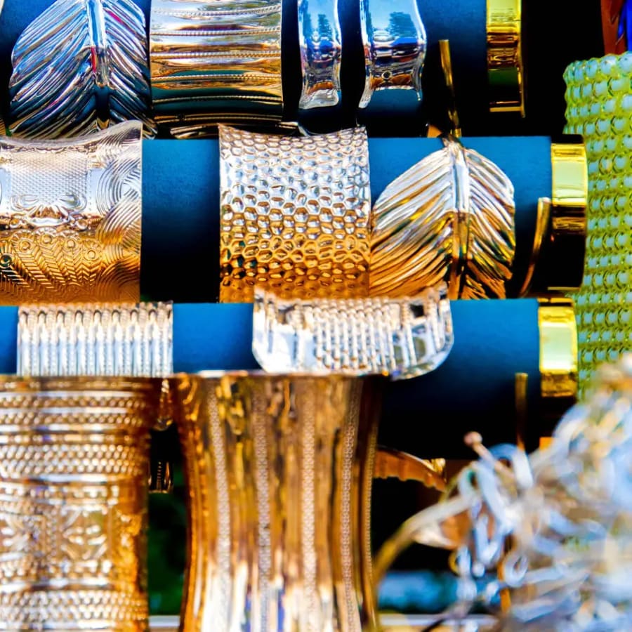 Gold and silver-colored bangles and bracelets, photo 1