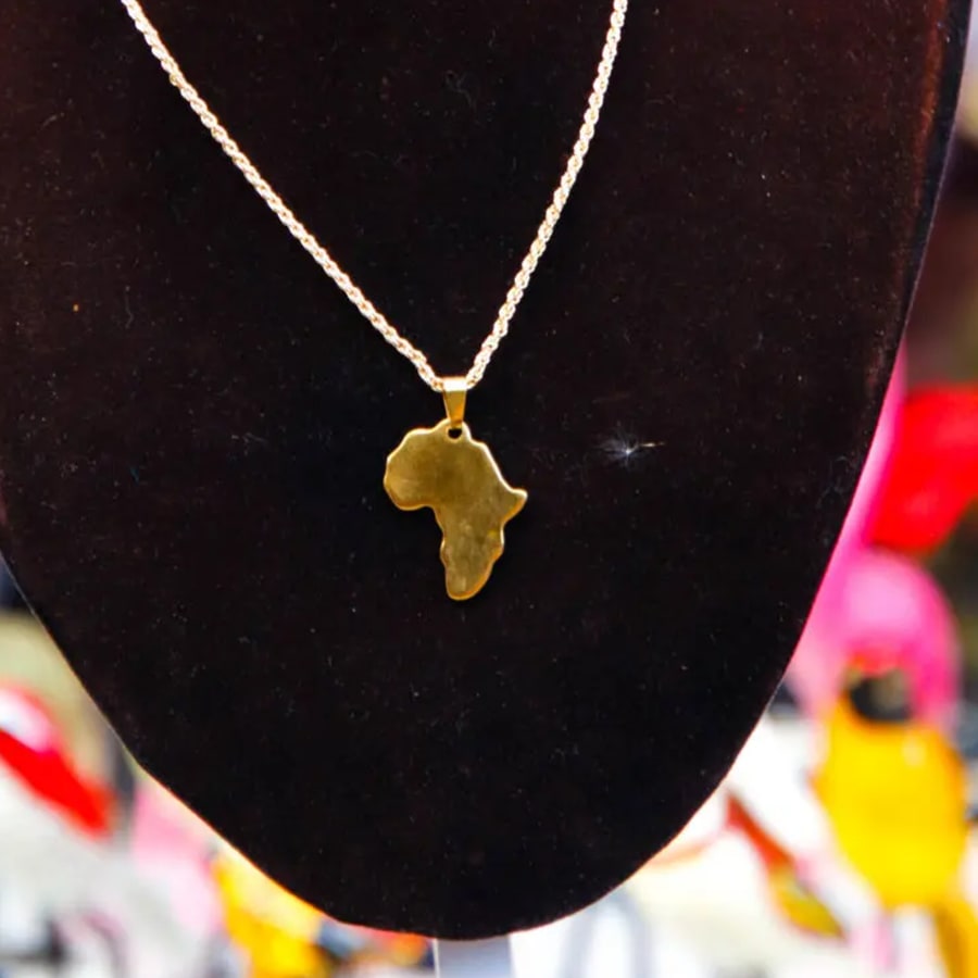 Africa map pendant necklace,, photo 1