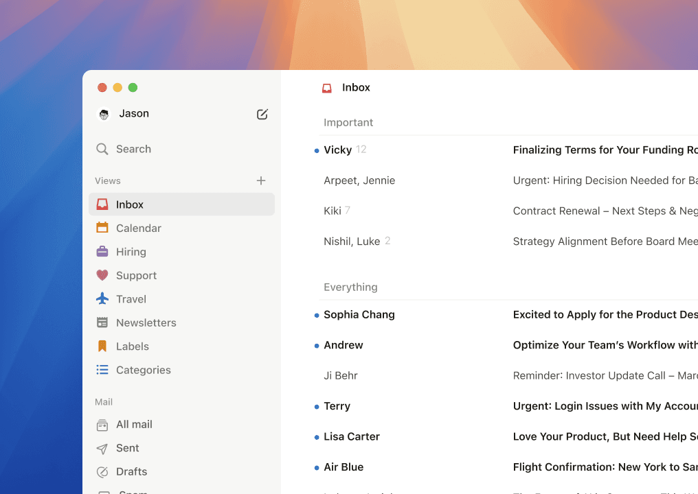 Email without distractions. Get the Mac App.
