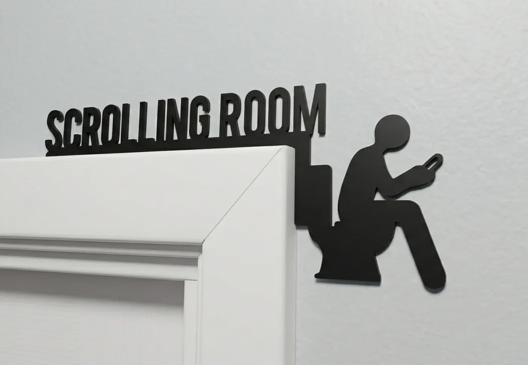 Plaque de porte “Scrolling Room” – Décoration murale (lot de 2 - angle gauche et droit) - Image 1