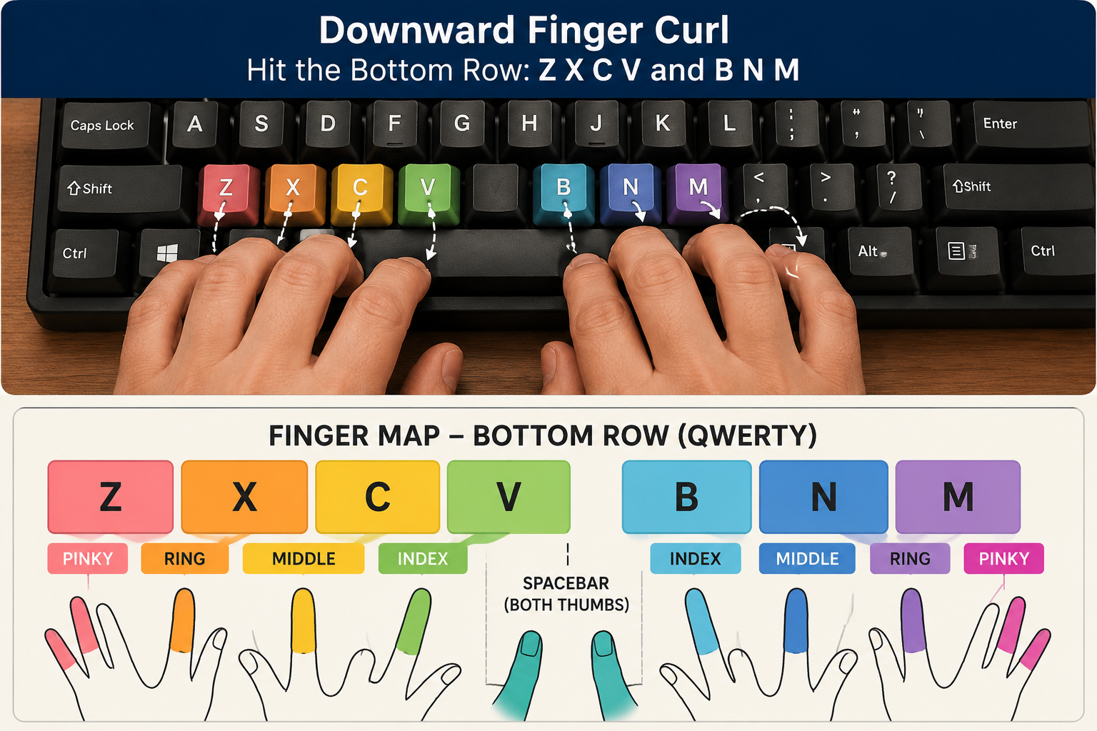 Bottom Row Typing Practice