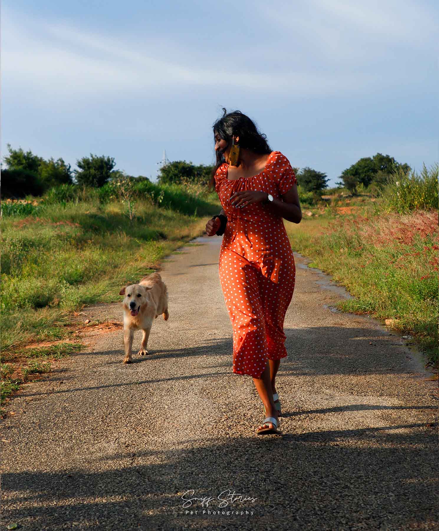 Running with golden retriever