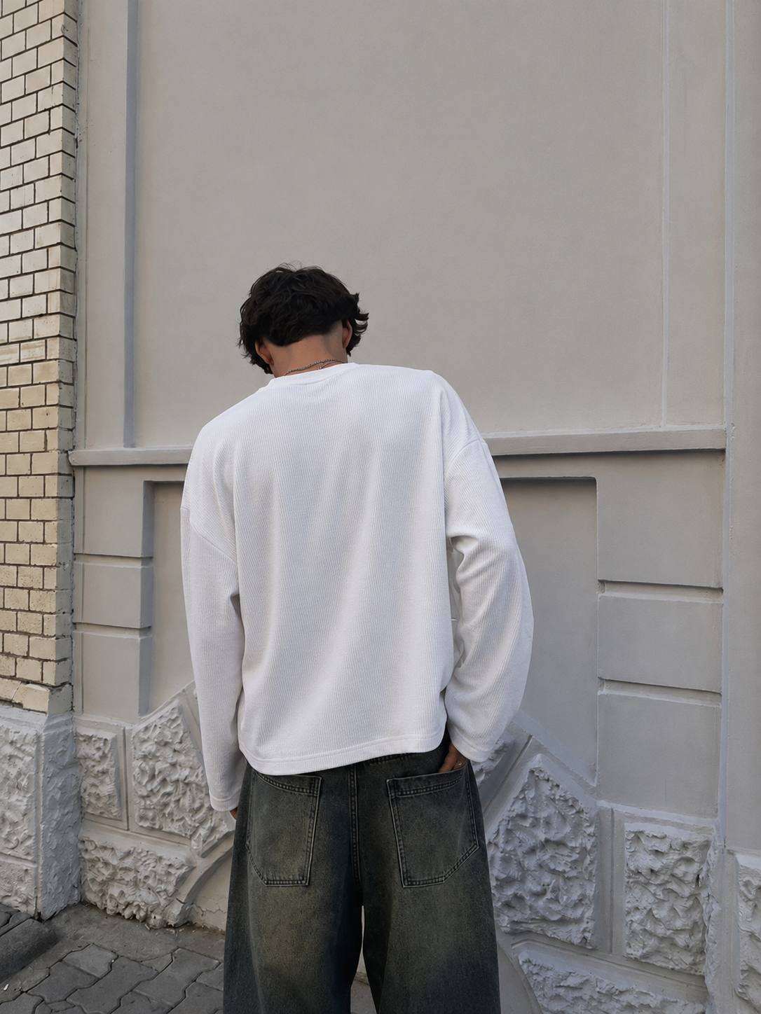 White waffle tee thumbnail 4