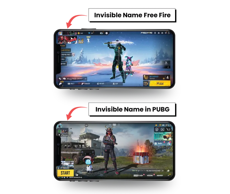 use invisible characters to hide gaming names
