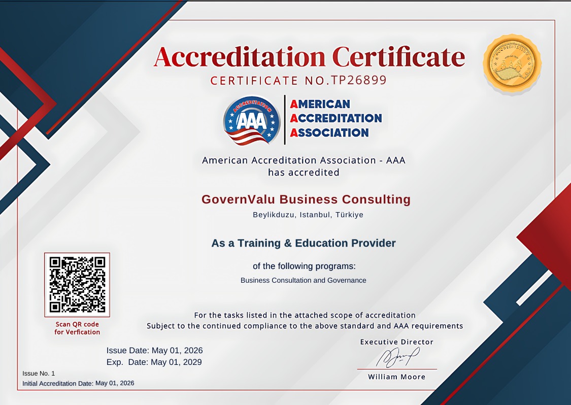 GovernValu Accredited as a Training & Education Provider by the American Accreditation Association – AAA