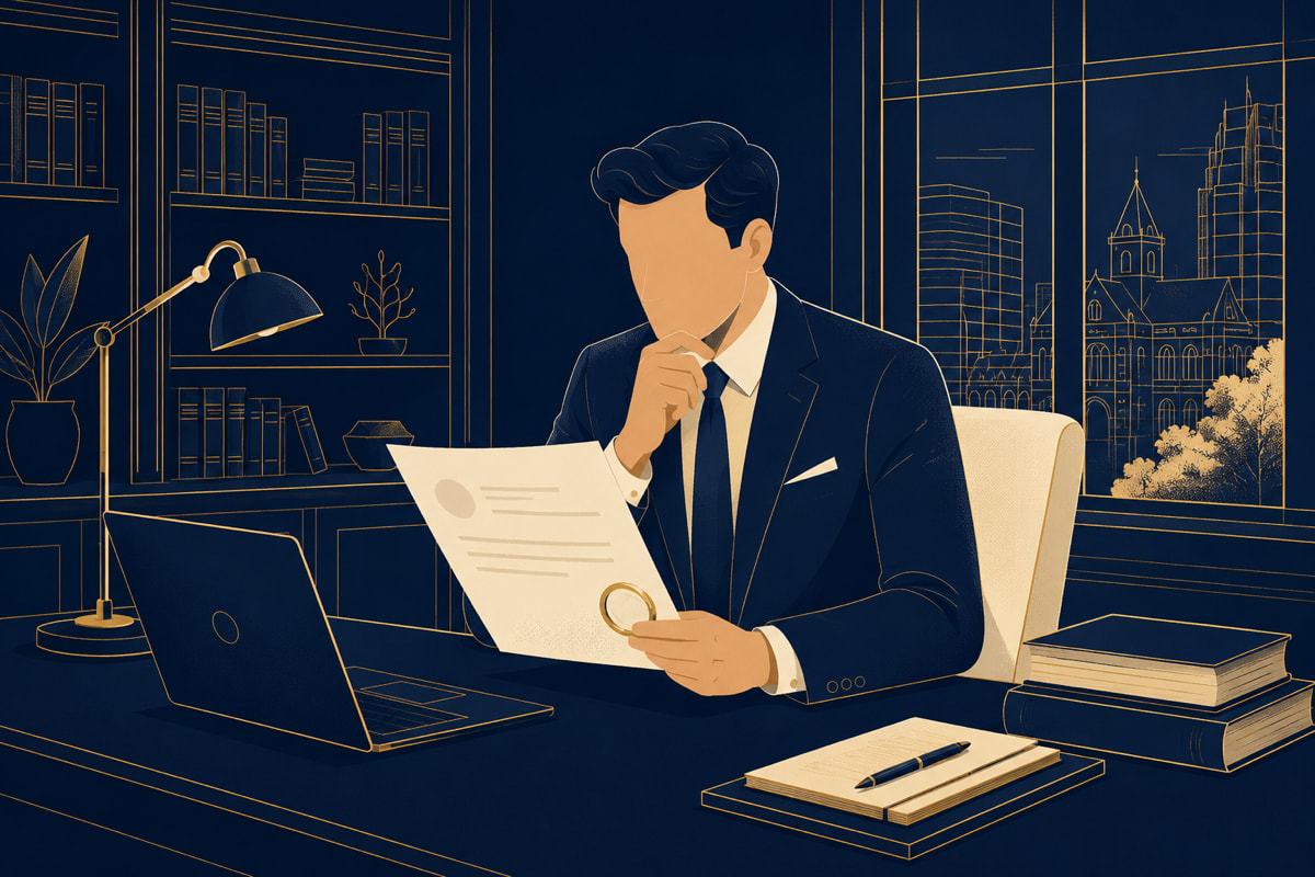 Ontario lawyer reviewing LSO generative AI guidance in a professional office setting