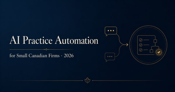AI practice automation for small Canadian law firms 2026 guide