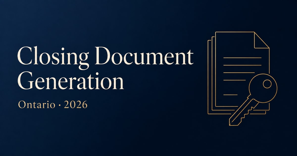 AI closing document generation for Ontario real estate lawyers, 2026 guide