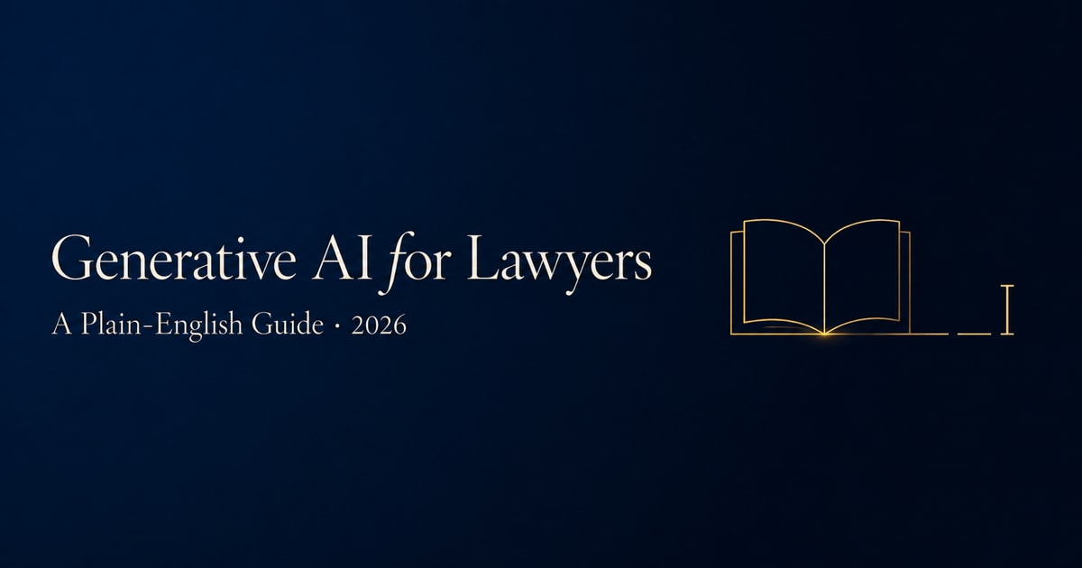 Generative AI for lawyers — a plain-English guide, 2026