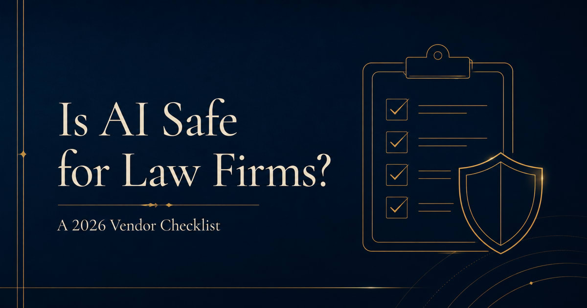 Is AI safe for law firms — 2026 vendor checklist guide
