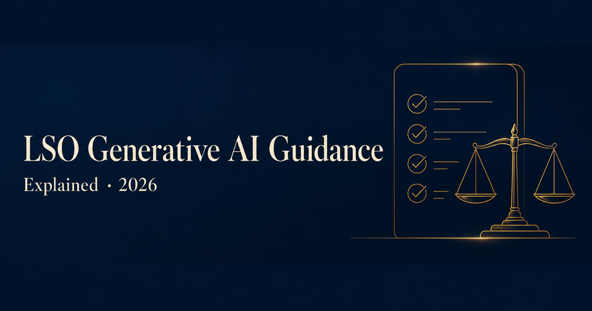LSO generative AI guidance explained — Ontario lawyer compliance checklist 2026
