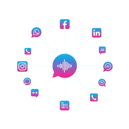AI Voice and Chatbot Automation Illustration