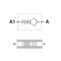 Tilbakeslagsventil FPR 1/2' | 12 l/min | 350 bar | 0,5 bar fjærtrykk