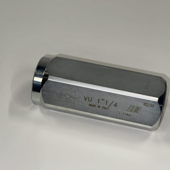 Tilbakeslagsventil VU 1 1/4' | 200 l/min | 350 bar | 5 bar fjærtrykk