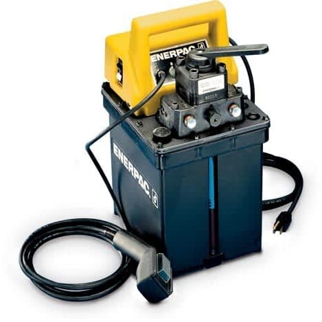 PEJ1401E, To-trinns, nedsenket pumpe, 4/3 manuell ventil, 230V, For bruk med dobbeltvirkende sylindre