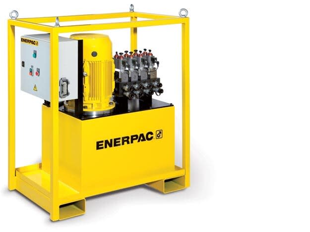 SFP403MW, Elektrisk split-flow pumpe, 4 uttak, 4/3 Manuell ventil, 40L tank, 400V