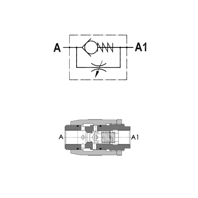 Strupe/-tilbakeslagsventil  FPMU 1/2 | 45 l/min | 310 bar