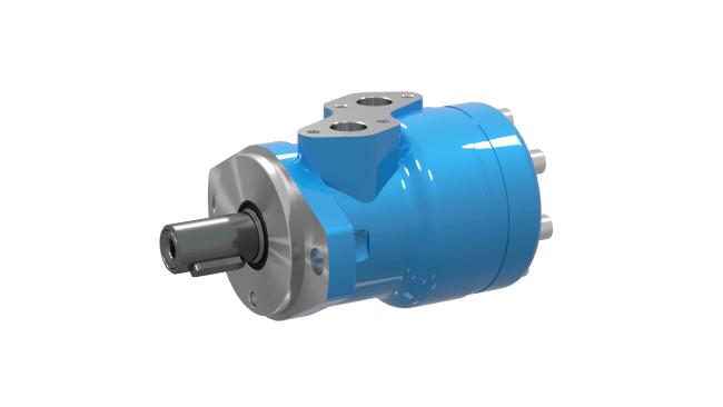 Gerolermotor BR E | 100ccm | Ø25 mm aksling m/kilespor |  Ø82,5 2-hulls flens | Svartmalt