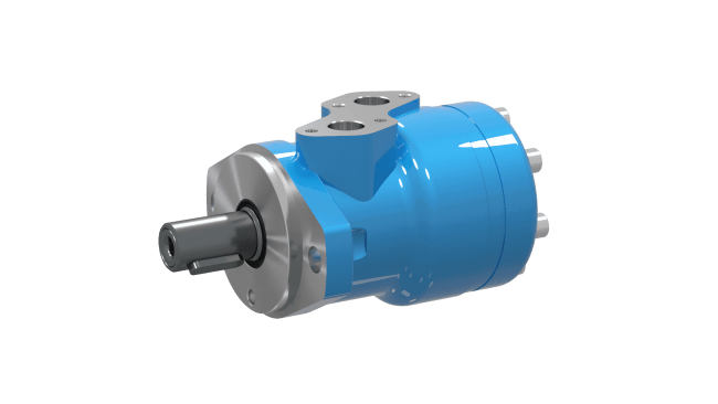 Gerotormotor | 160ccm |Ø25 mm aksling m/kilespor |  Ø82,5 2-hulls flens | Svartmalt