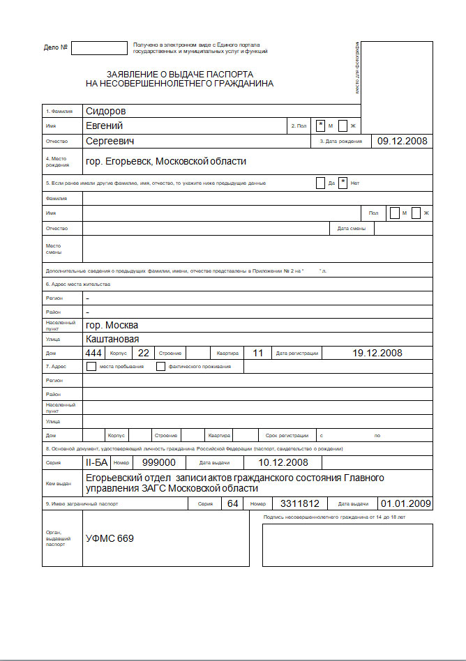 Образец заявления на замену загранпаспорта по истечении срока в мфц