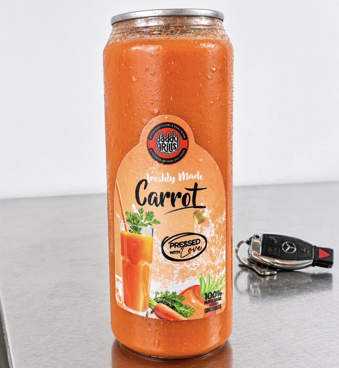 Daddy grills Carrot Juice