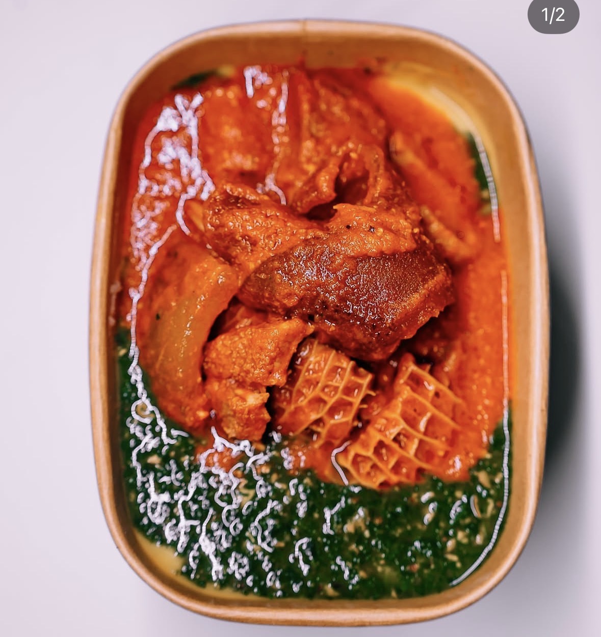 Amala + Assorted Meat