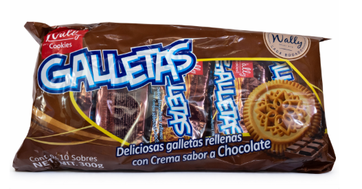 Wally Cookies–Galletas con Crema Sabor a Chocolate