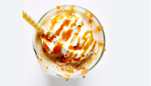 Caramel and banana milkshake