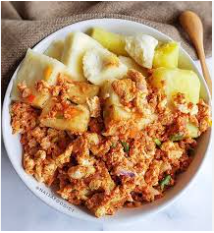 Sweet potato boiled/fried+egg sauce