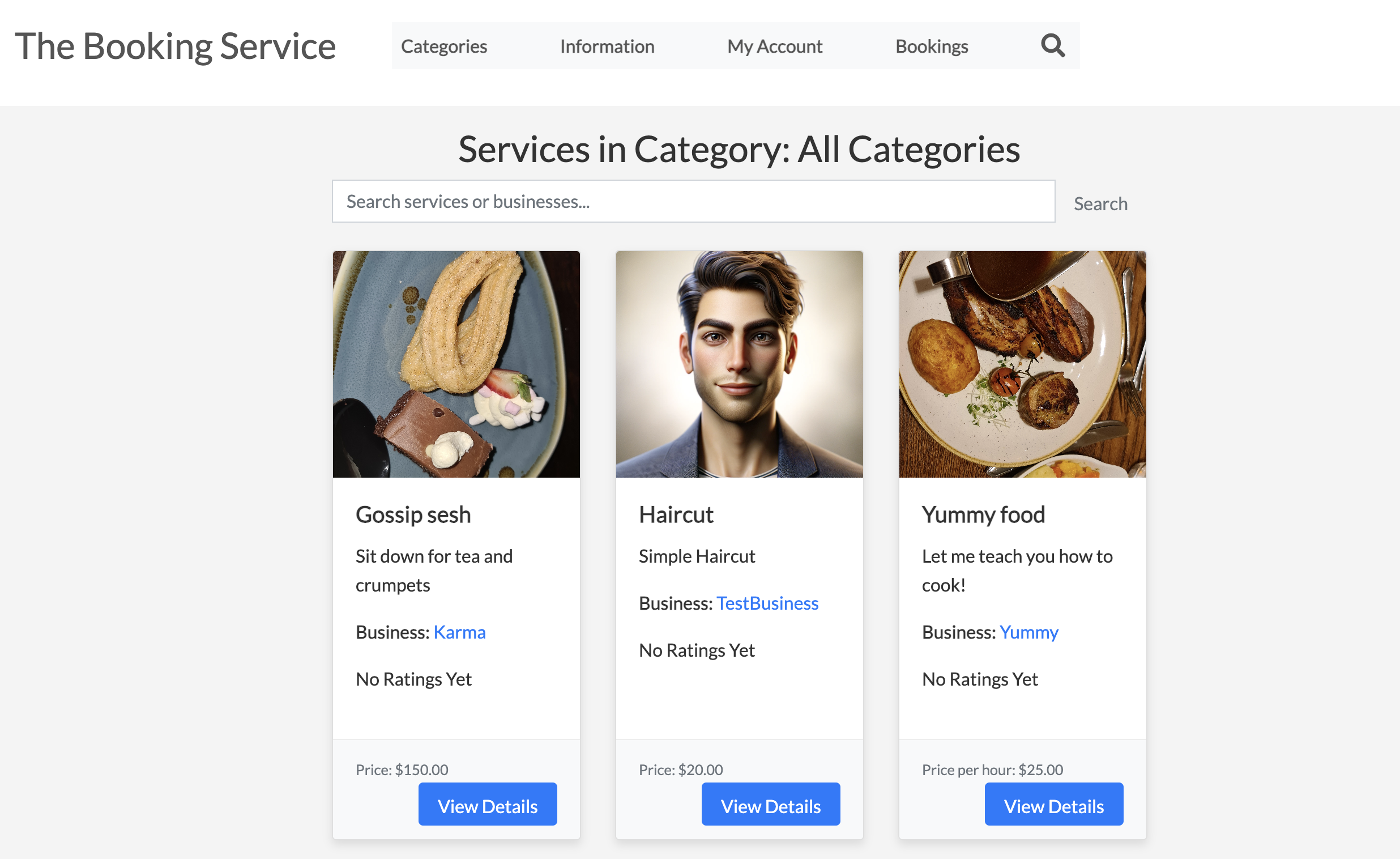The booking service 1