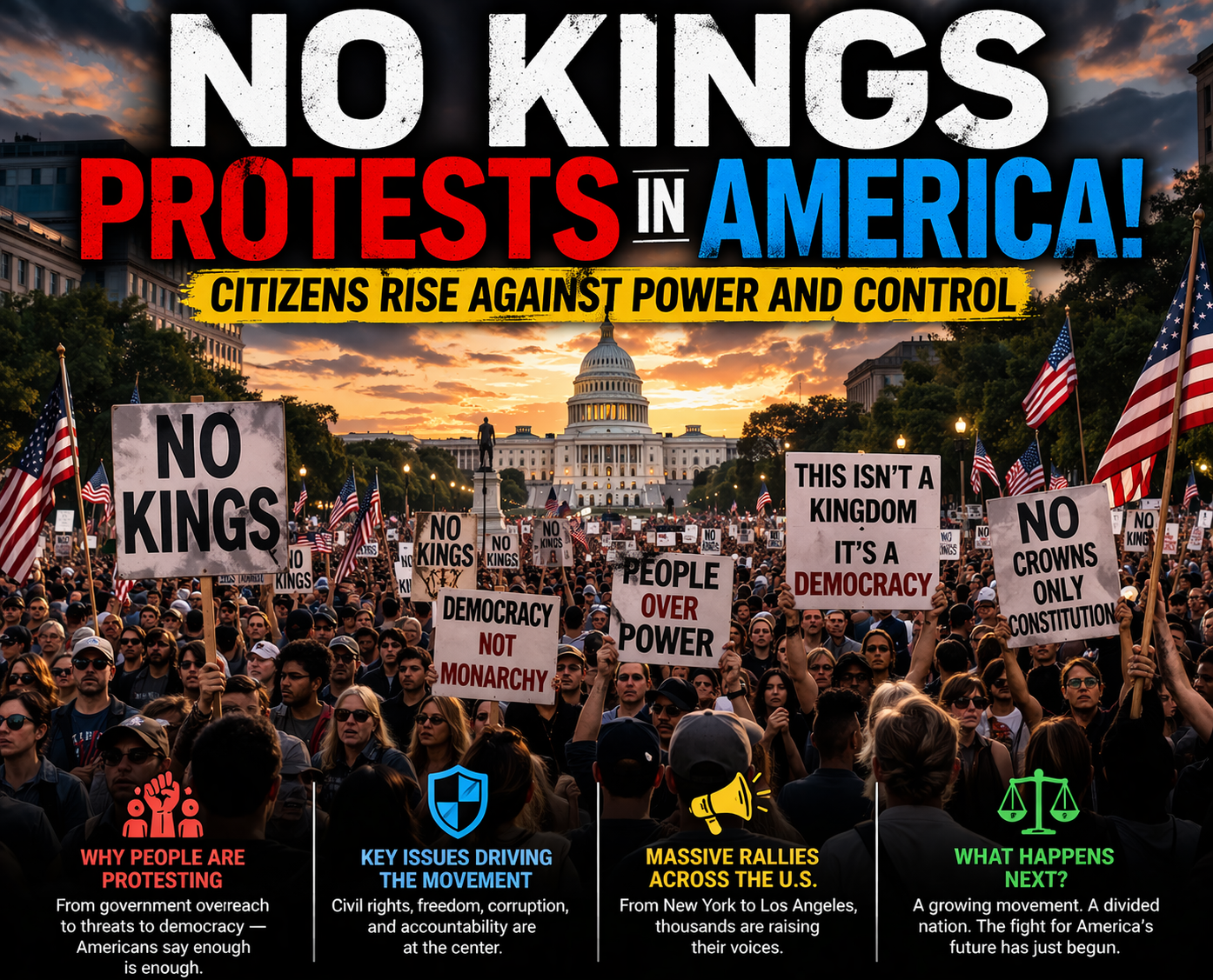 “No Kings” Protests in America: Why Citizens Are Rising Against Power and Control