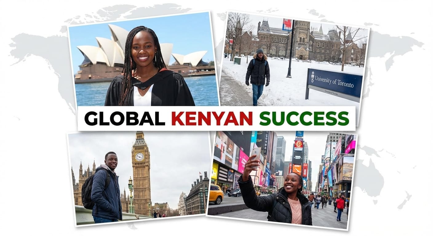 Kenyan students celebrating success abroad