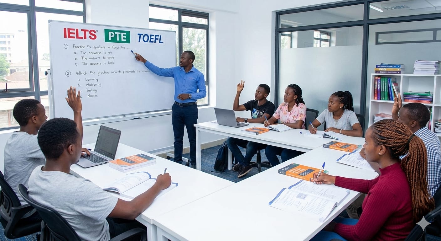 Students engaged in test preparation classes at Aspire Study & Work Abroad