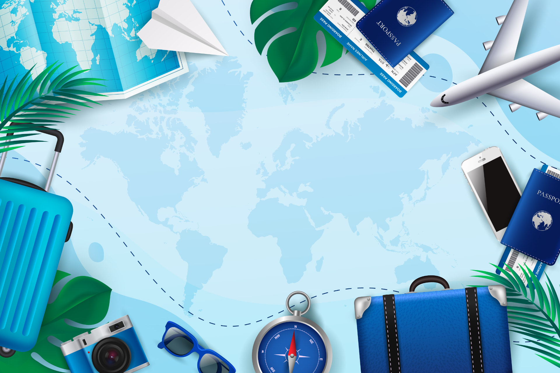 Visa documents and travel items
