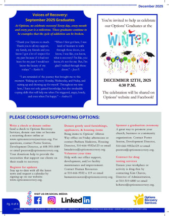 Gifts at Options Recovery Services