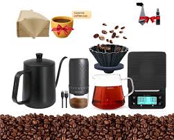 طقم تحضير القهوة V60 مع الطاحونة الكهربائية