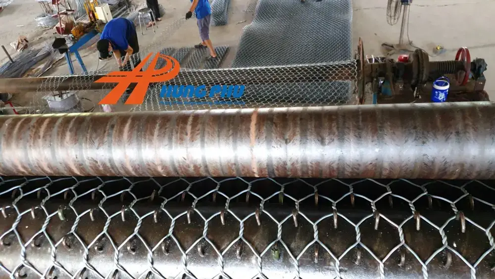 Rọ đá 2x1x0.5 - Hộp rọ đá định hình thông dụng cho công trình tường chắn trọng lực