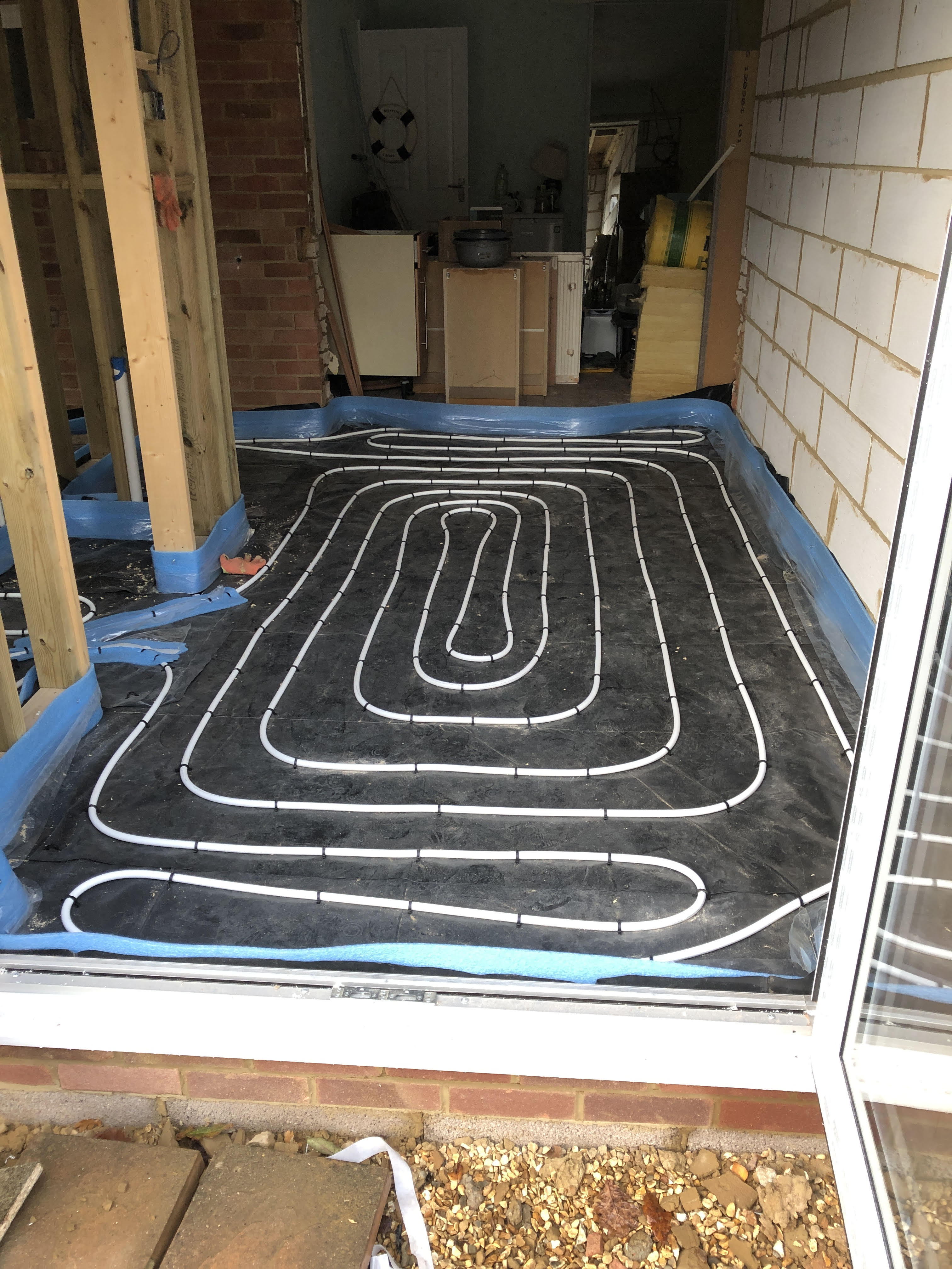Underfloor heating installed