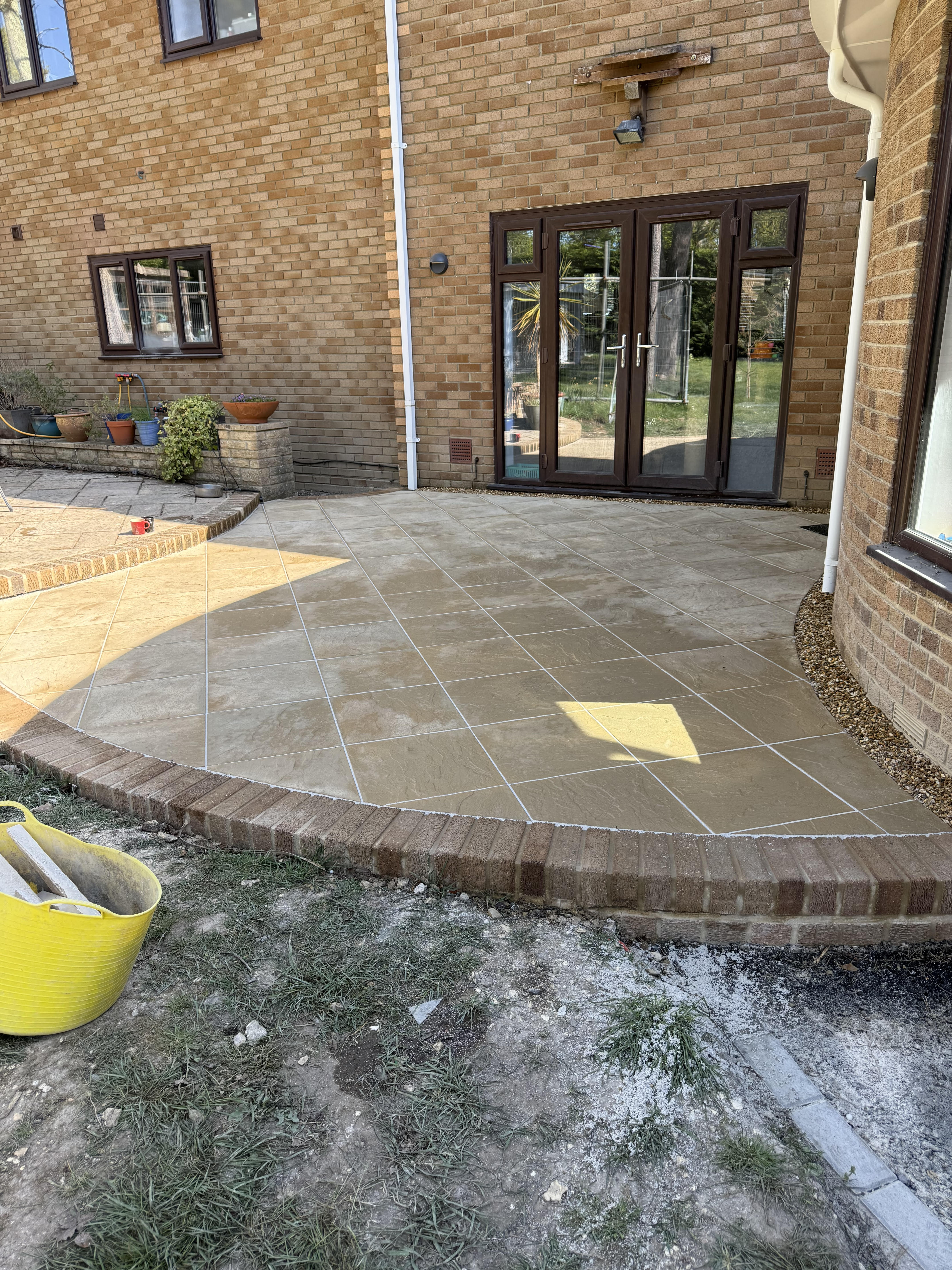 New paved patio extension