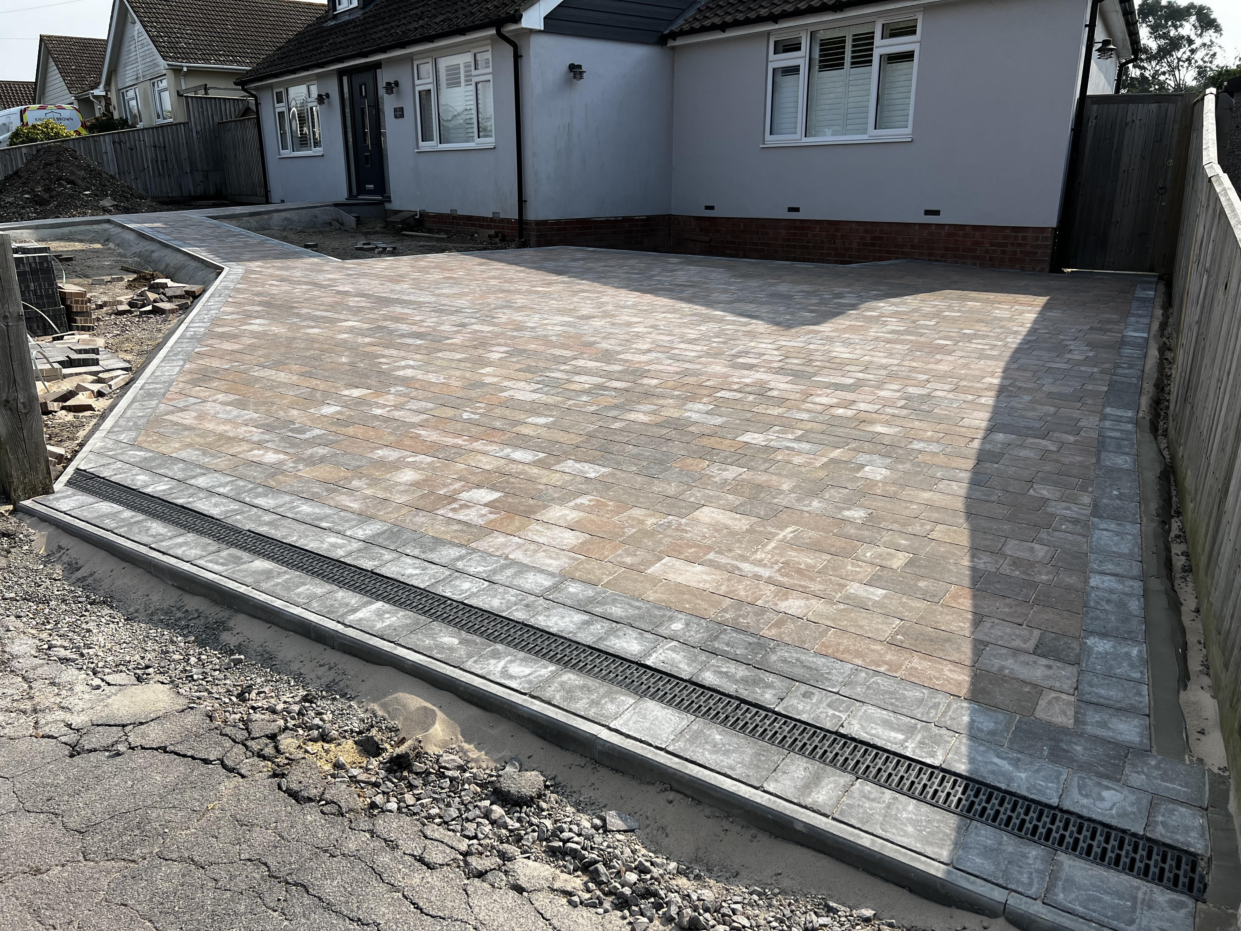 Block paved drive and paths etc