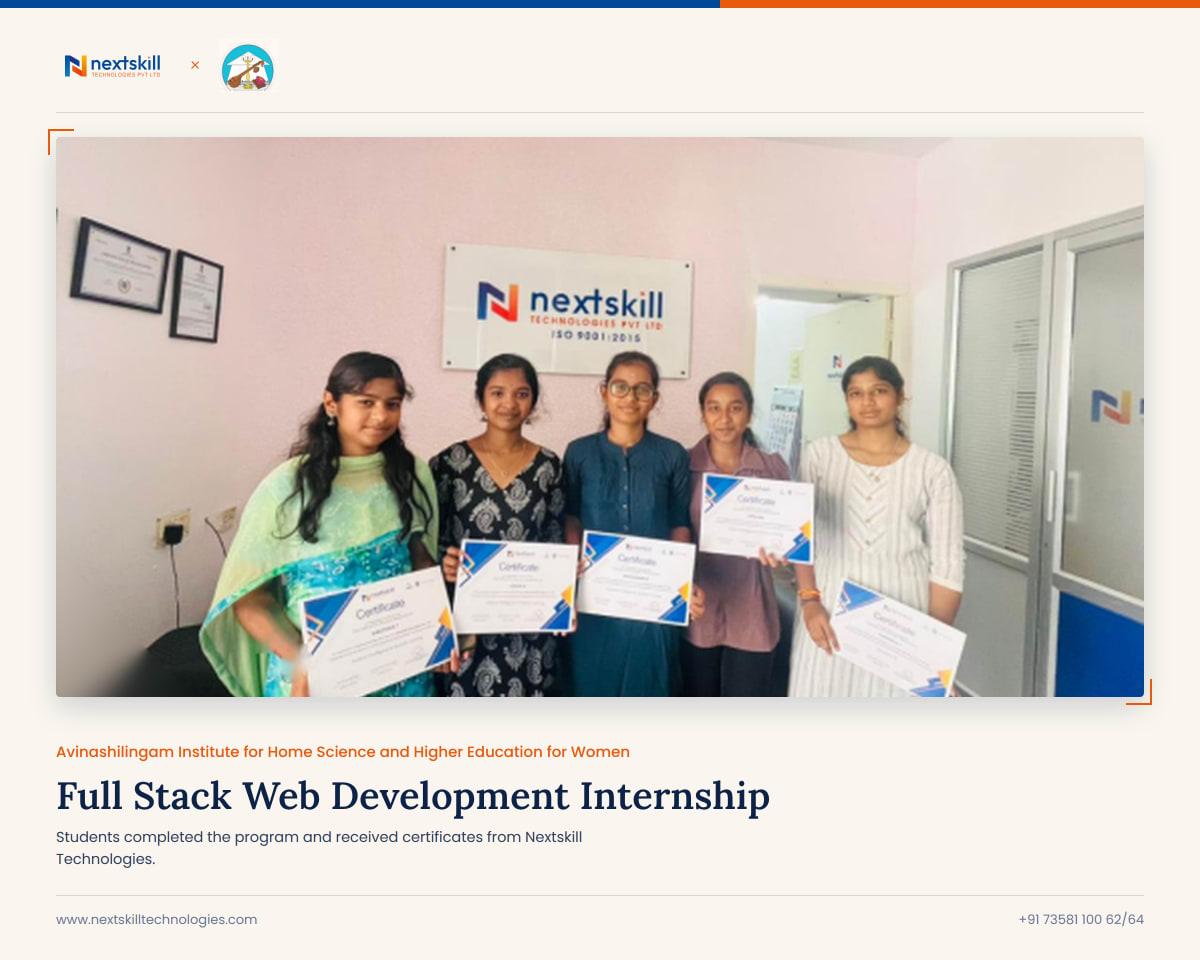 Full Stack Web Development Internship — Avinashilingam Institute
