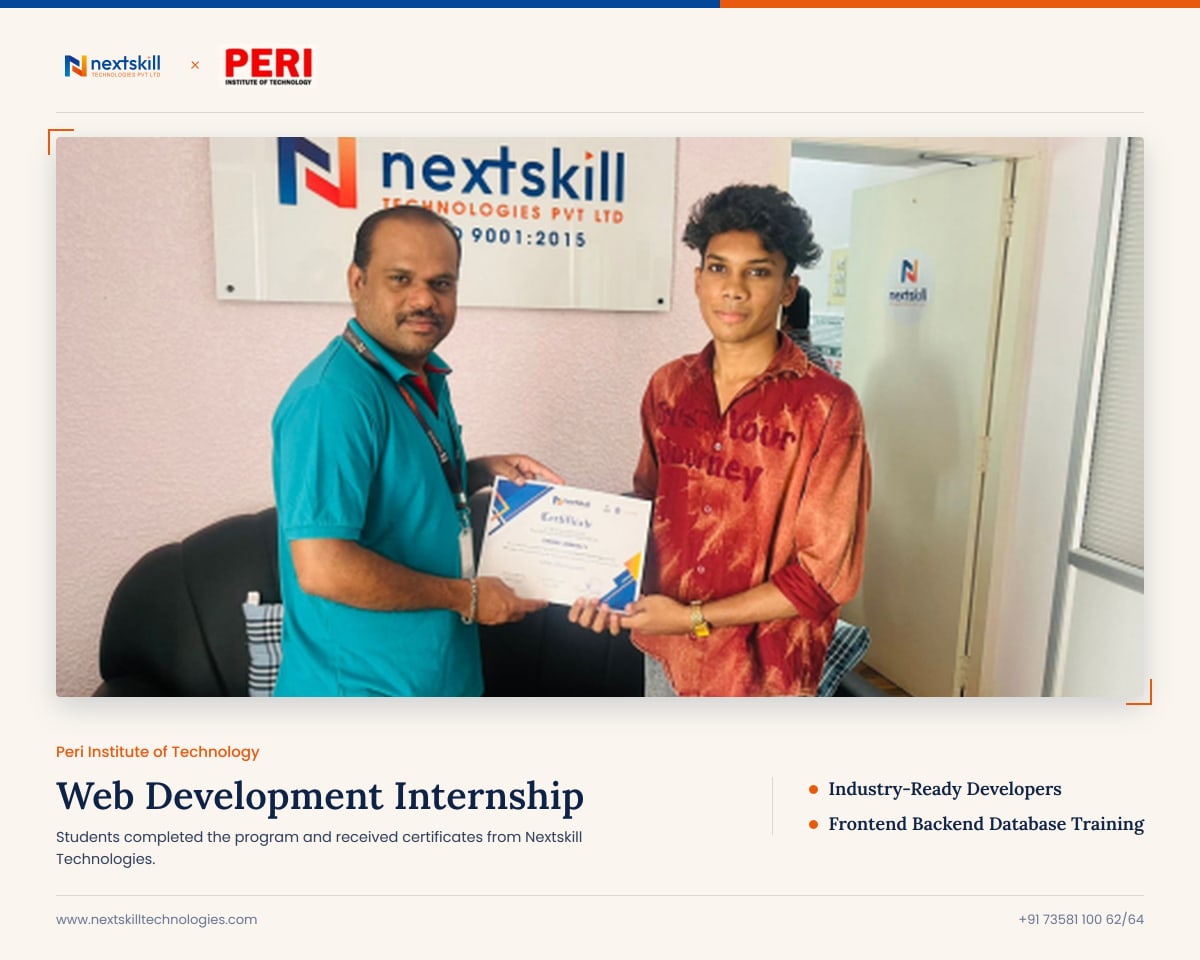 Web Development Internship — Peri Institute of Technology
